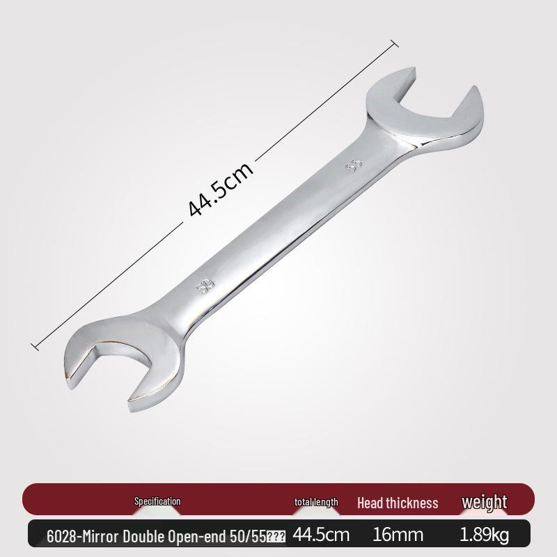 Double-Headed Open-End Wrench Set: Sizes 6-7, 8-10, 12-14, 14-17, 19-22.