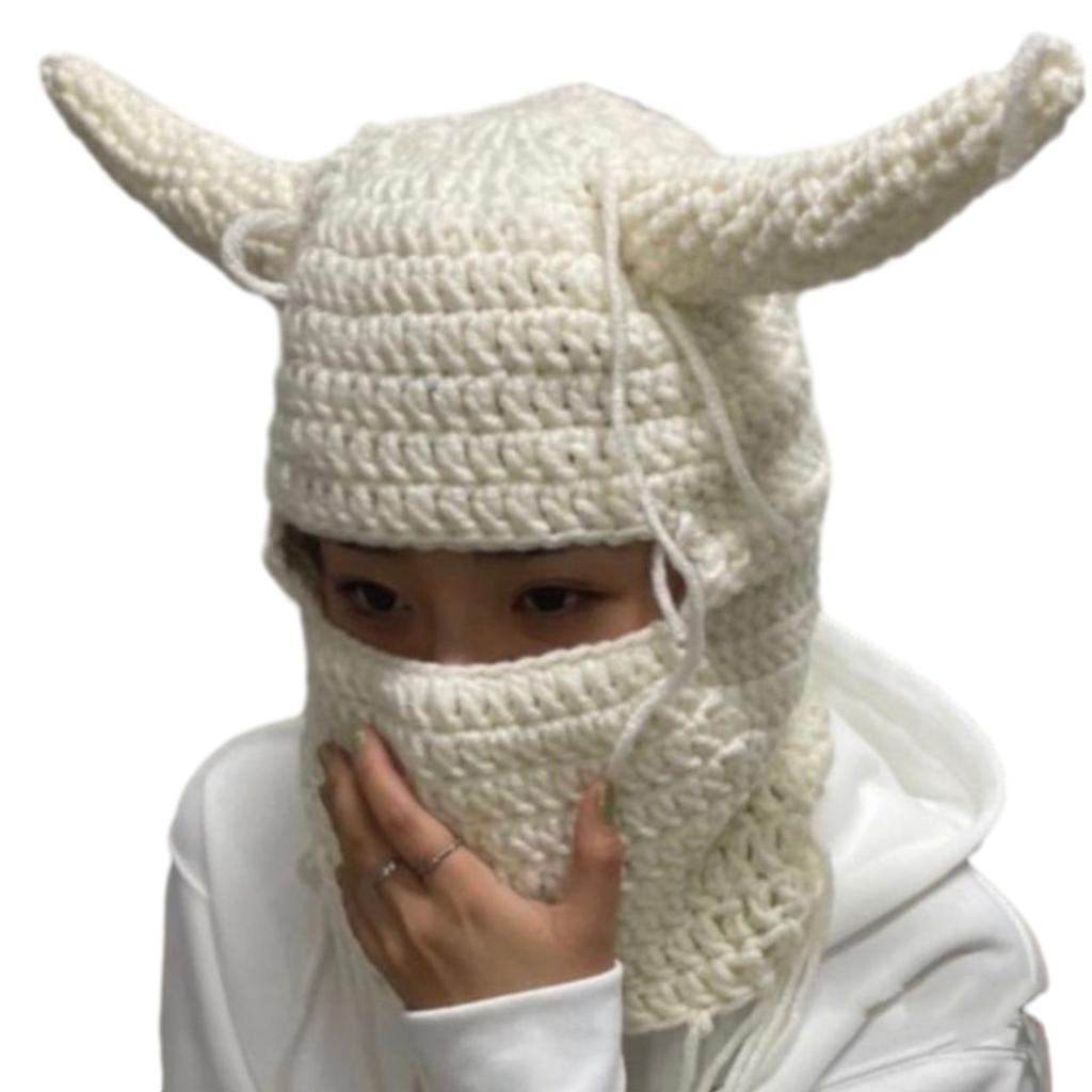 Girls Knit Beanie Hat Easter Photo Prop Cute Devil Horn Hat Costume Y2K Easter Horn Decorations Winter Knitted Hats