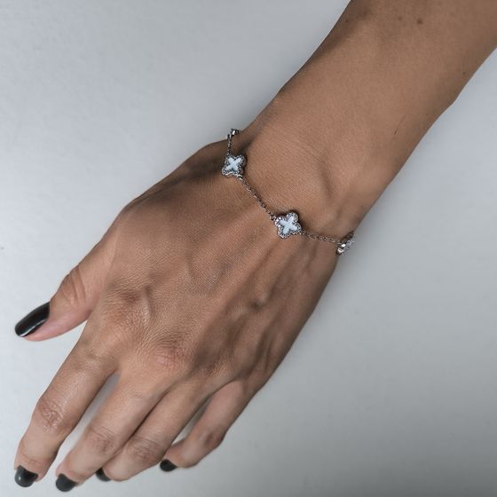 Серебряный браслет с емаллю, вес изделия 5 гр (2185536)