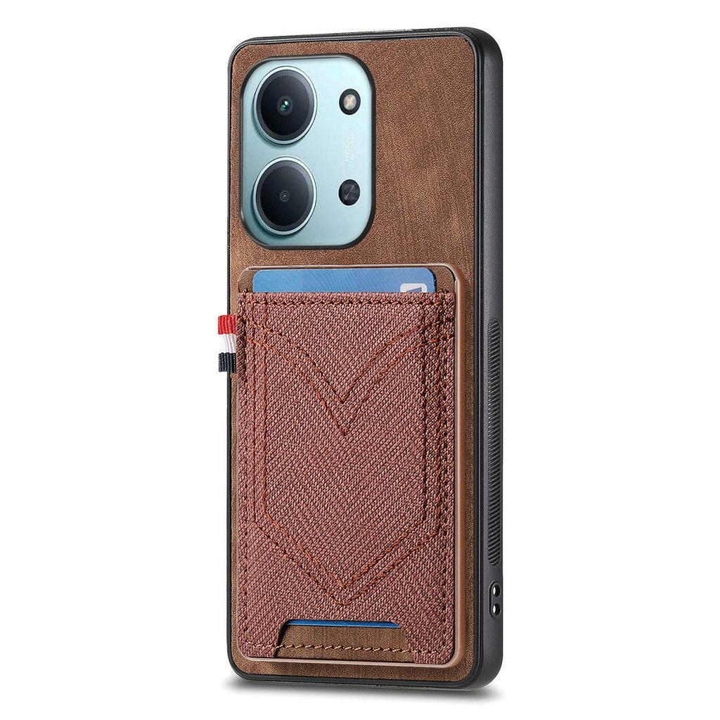 Phone Case For Xiaomi Poco C85 4G (171mm)/Redmi 15C 4G (Global) (171mm) Retro Jean Cloth Texture Leather Back Cover with Card Holder
