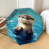1pc Otter Water Pattern Umbrella Design Automatic Opening and Closing Umbrella, High-quality Travel Umbrella,  c1128047