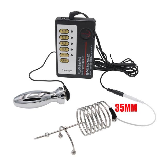 Bdsm Electric Shock Anal Plug Penis Plug Electrosex Rings E-stim Anus Stimulator Chastity Cage Masturbation Sex Tools For Men