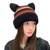 FallSeason and ColdSeason Hats for Women Cute Cat Ear Knitted Hat Ear Protection and Warm Wool Hat Styleable and Versatile Head Hat