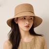 Cotton and Linen Sunscreen Hat Women's Rear Split Bow Fisherman Hat Solid Color Sunshade Hat