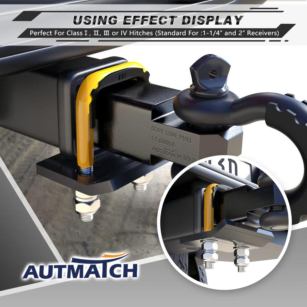 AUTMATCH Hitch Tightener Anti-Rattle Clamp, Heavy Duty Hitch Stabilizer for 1.5" and 2" Trailer