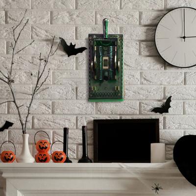 Terror-Switch Light Switch Cover Jump Scare Prank Decor for Halloween Screaming Sound Eerie Green Glow Spooky Haunted House Accessory