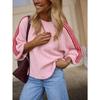 JKASHDK Women's Fashion Casual Spring Fall Stripe Print 3/4 Sleeves O-Neck Sweaters