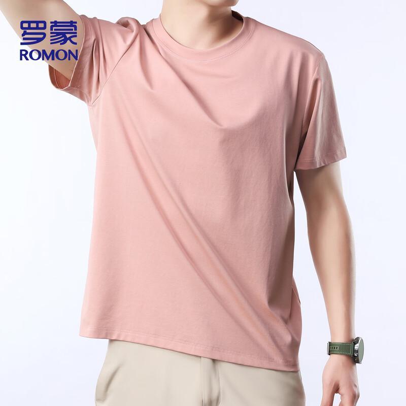 ROMON Men's Loose Fit Combed Cotton Short Sleeve T-Shirt
