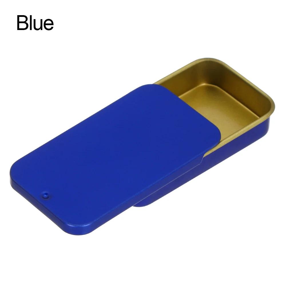 1 Stück Metall Rechteckig Leer Mini Blechdose Weißblech Schieben Süßigkeiten Pillendosen Behälter Glas mit Scharnier Kleine Organizer Aufbewahrungsbox