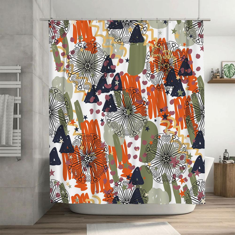 Unique Bath Decorcolorful Shower Curtain With Abstract Design Modern Art Print For Bathroom Decoration 3D Waterproof Fabric Prin