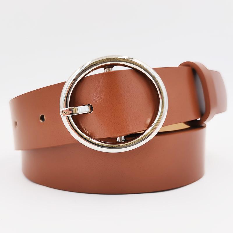 Oval Women's Belt Pu Japanese Buckle Personalized Korean Style Jeans Belt