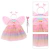 Girl Princess Fairy Costumes Includes Fairy Skirt Wing Fairy Wand Headband for Birthday Party Costume Girl Fairy Costume