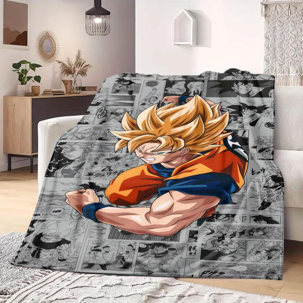 Dragon Ball Super Print Blanket Warm Comfortable Flannel Blanket Suitable for Bedrooms,Sofas,Beds,Chairs,Picnics,Travel