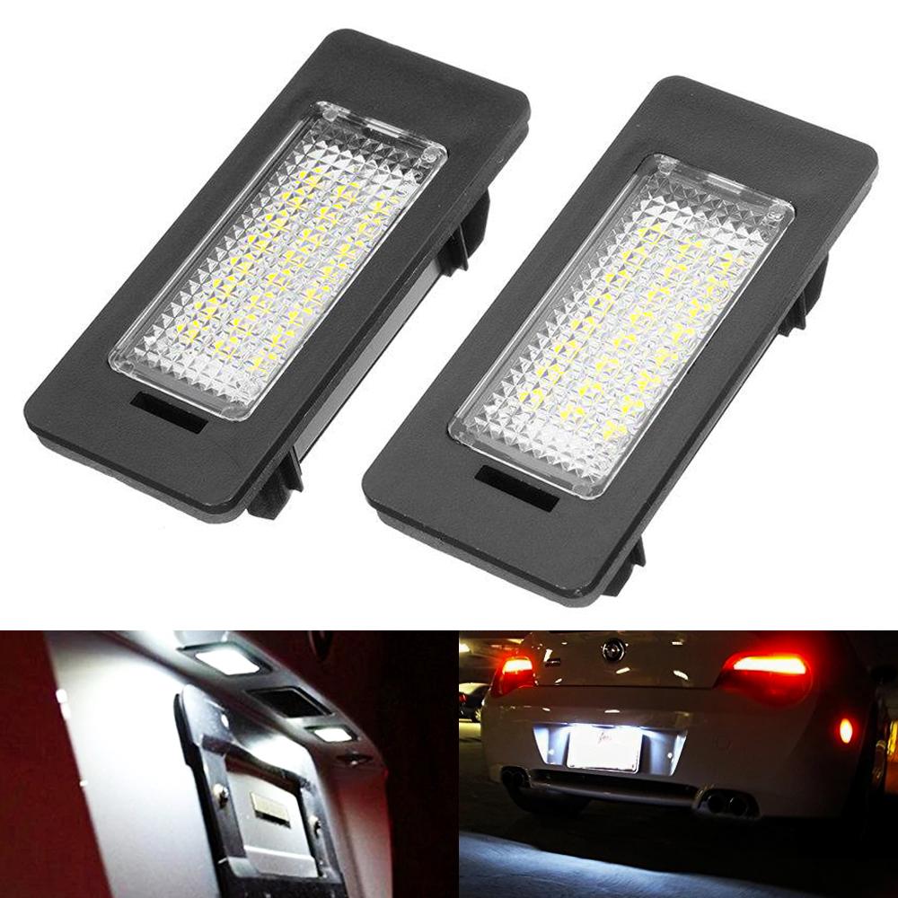 

2Pcs Car LED License Number Plate Light Bulbs 3528SMD 6000K White for BMW E90 E60 E61 E39 M5 E70 AA Super Bright білий