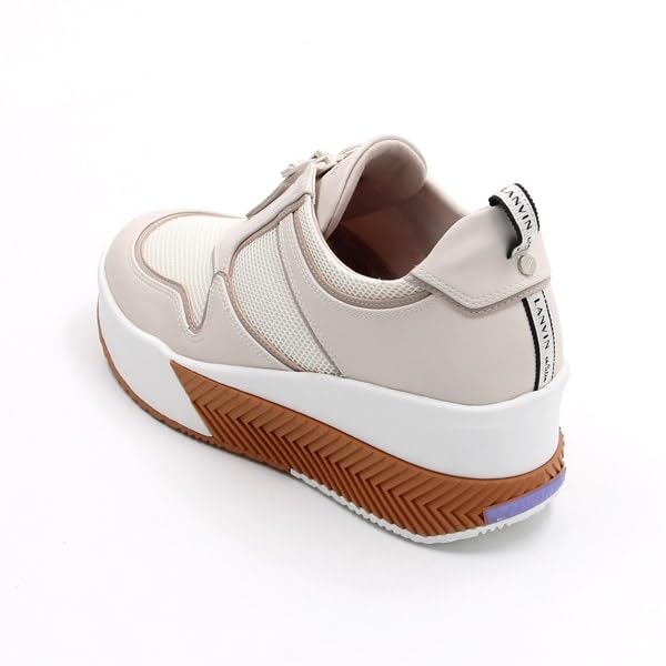 Lanvin en Bleu Platform Sneakers Ivory Size Women's Zip-Up 2867, Combi, 23.5cm
