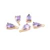 10PCS 4x6MM High Quality Champagne Gold Color Brass and Glass Drop Shape Charms Pendants Jewelry Earrings Findings Accessories