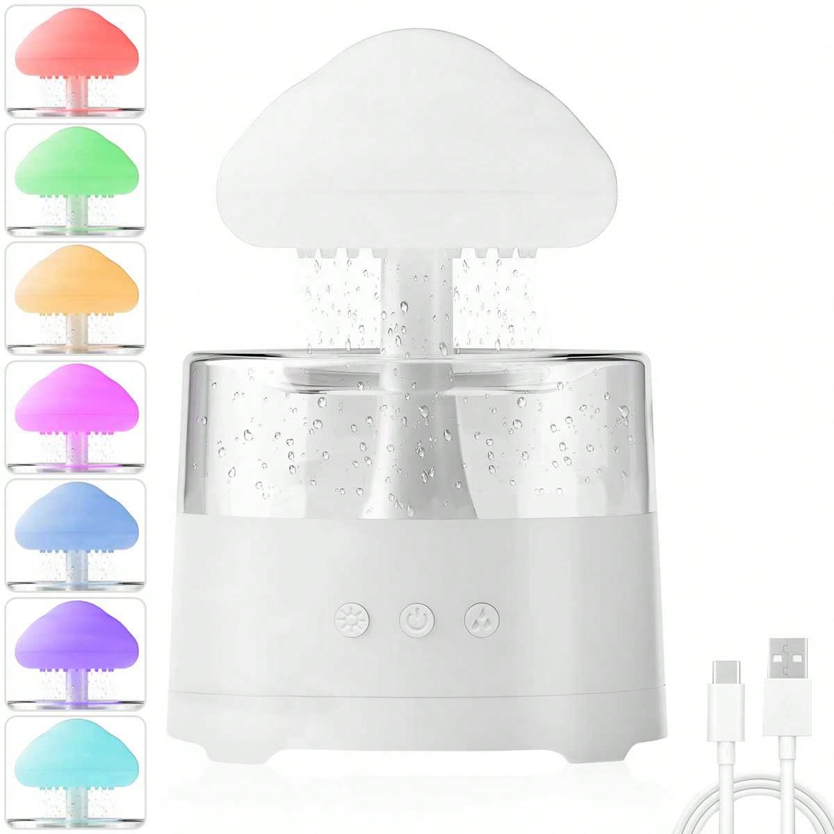 

Mushroom cloud with atomizing diffuser humidifier aromatherapy diffuser colorful gradient lighting atmosphere night light белый