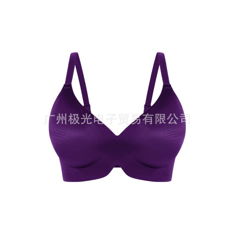 

Women Solid Seamless Adjustable Back Buckle Comfort Everyday Bra S фіолетовий