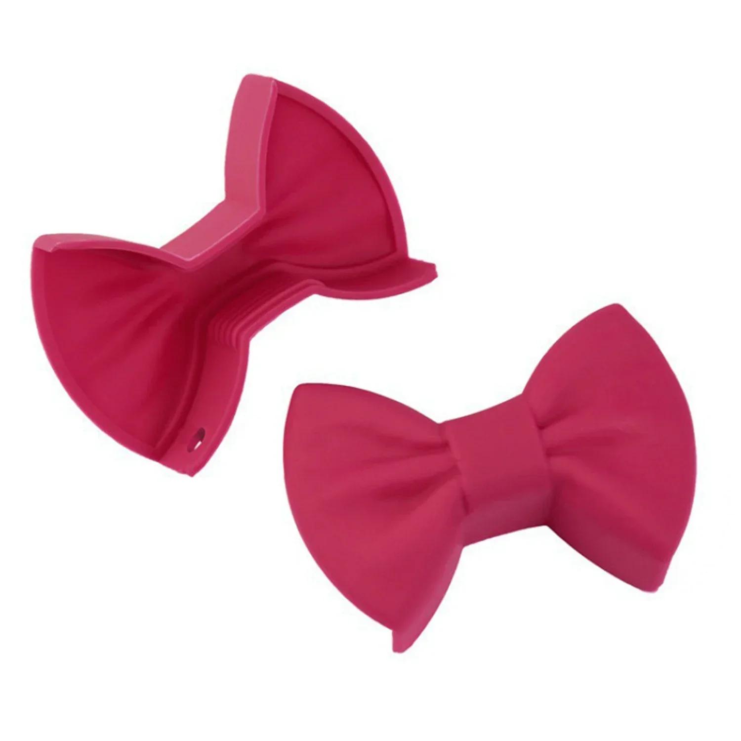 

Silicone 2pcs Oven Mitts Creative Bow Shape Oven Gloves Heat Resistant Pot Holders for Cooking Mini Oven Gloves Kitchen Tool Hot темно-красного
