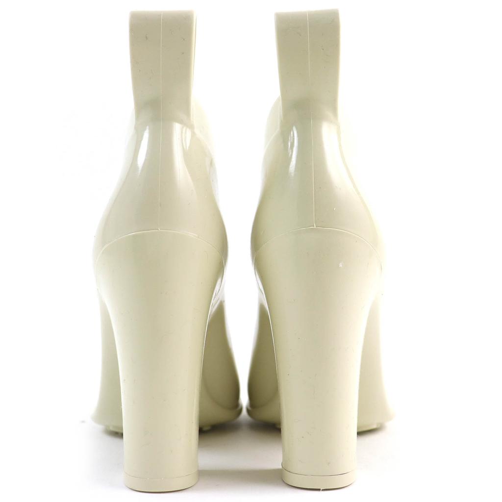 Excellent BOTTEGAVENETA Rain Shoes Shine Rain Boots Rubber Boots Ivory Rubber Used