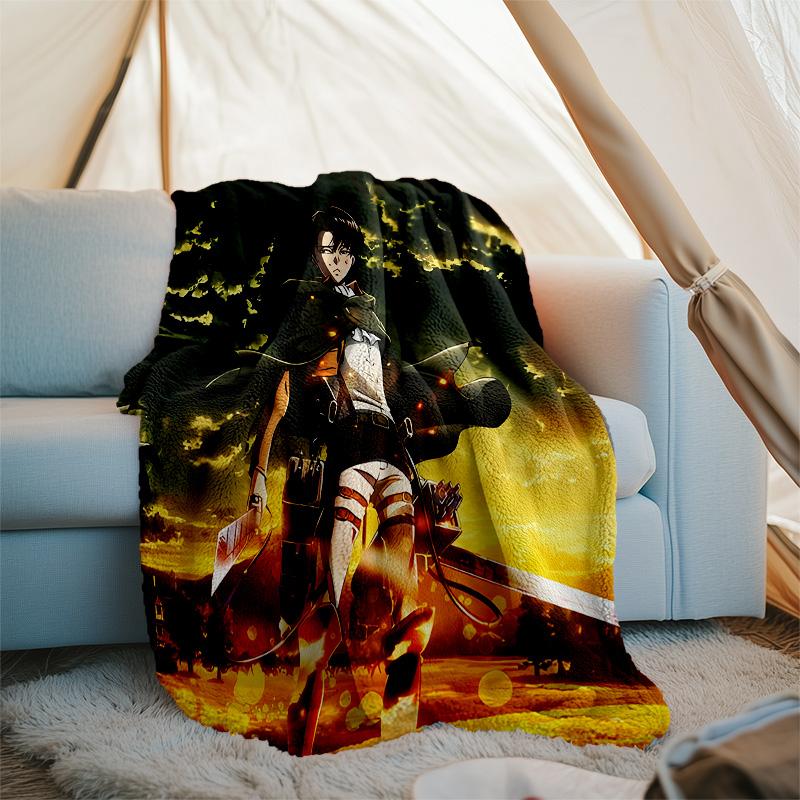Attack on Titan2 printed throw blanket—lightweight,soft,warm;versatile blanket for all seasons—perfect as &air-conditioning throw,nap blanket