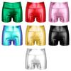 Women Shiny Bikini Shorts Underwear Booty Shorts Leather Hot Shorts High Waist Shorts