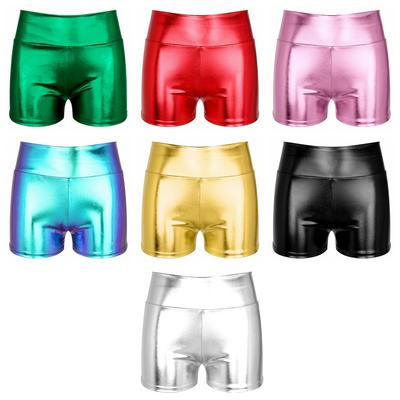 Women Shiny Bikini Shorts Underwear Booty Shorts Leather Hot Shorts High Waist Shorts