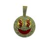 Hip Hop New Product Full Diamond Smiling Face USD Alloy Pendant Personalized European and American Men's Cuban Chain Rock Bounce Di Necklace