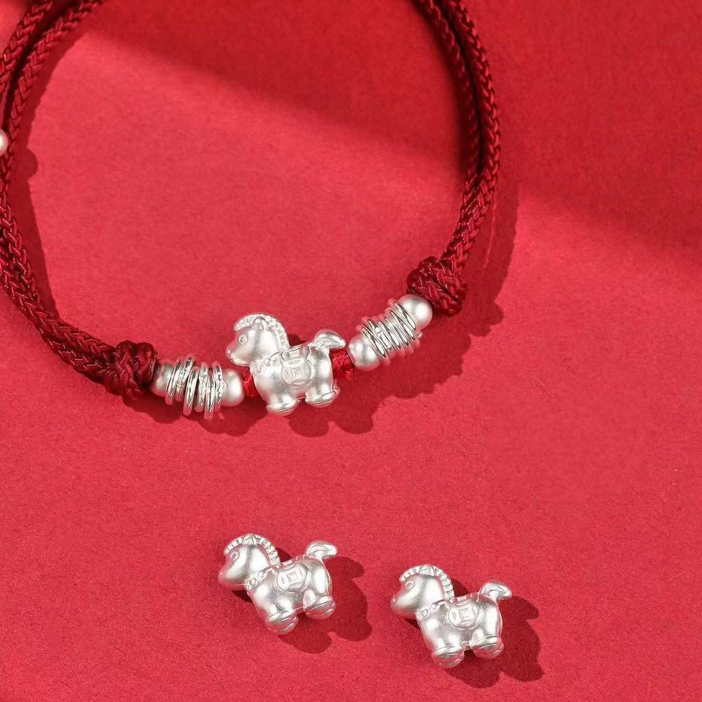 2026 Zodiac Year Red String Bracelet with Horse Bit Charm - Women's Auspicious Gift Accessories