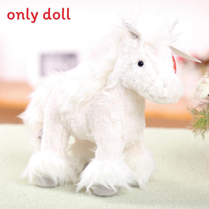 Cute White And Brown Horse Plush Toy For Bedroom Decor