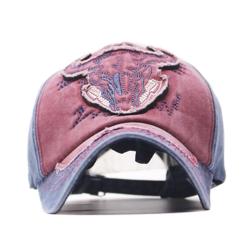 New Cow Head Washed Baseball Cap European and American New Retro Adult Men and Women Duck Tongue Sun Hat