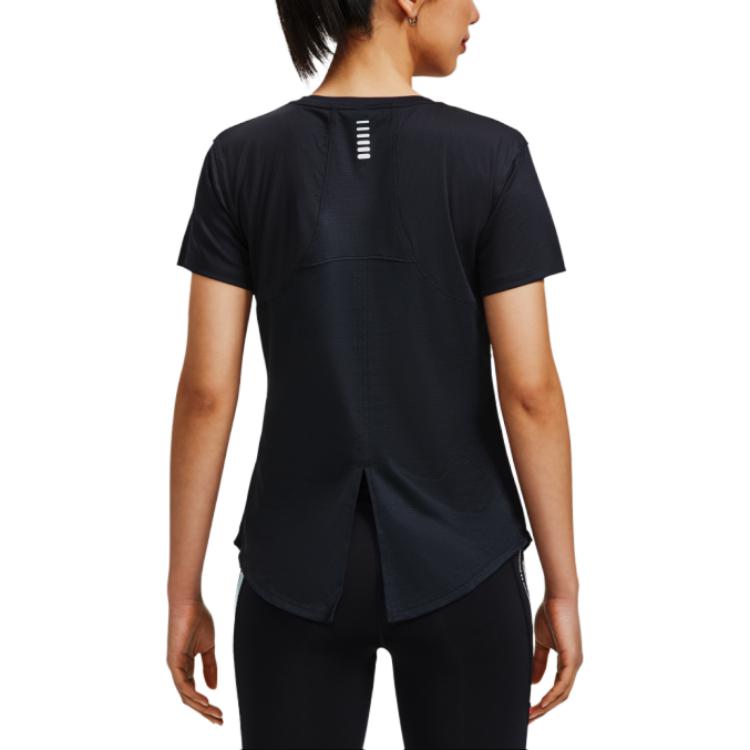 Under Armour Einfarbig bedrucktes Rundhals Kurzarm T-Shirt Damen Oberteile Schwarz 1373399-001