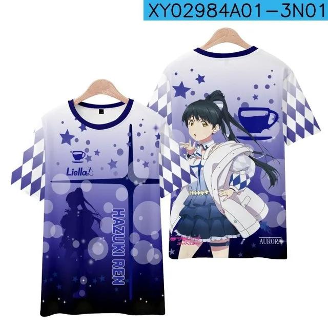 NEW! LoveLive!SuperStar!! 3D Print T-shirt Summer Fashion O-Neck Short Sleeve Popular Japanese Anime Streetwear Unisex Clothes