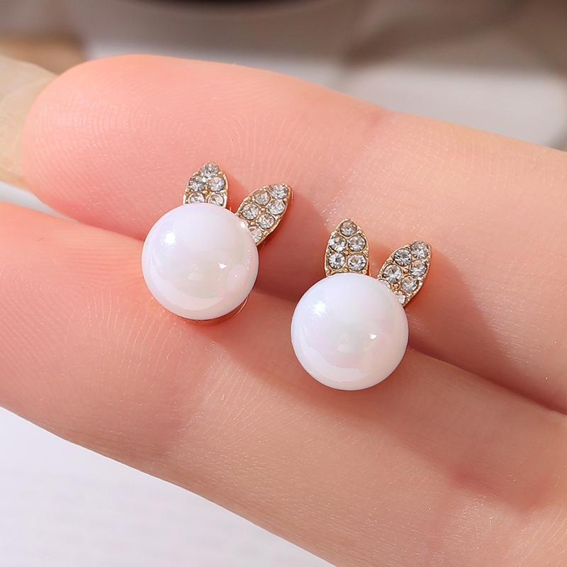 New hip-hop literary and retro five-pointed star stud earrings trendy design heterosexual pearl earrings jewelry