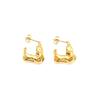 Personalized Irregular Titanium Steel Earrings Premium 18K Gold Geometric Embossed Stud Earrings Jewelry