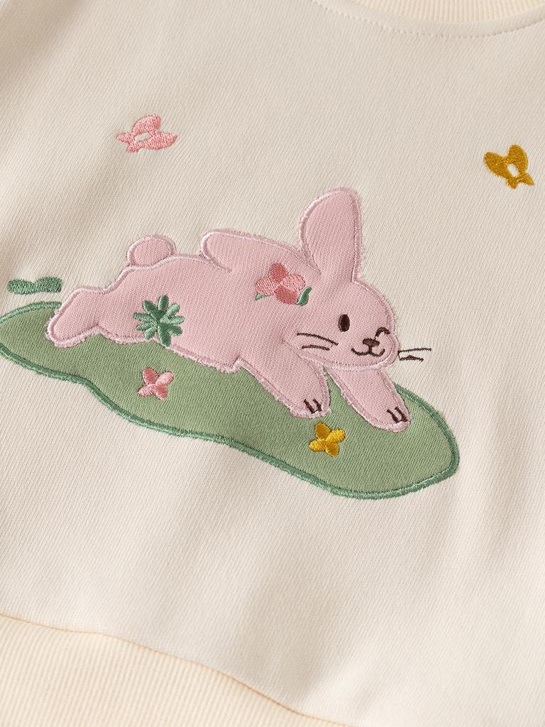 Girls' Autumn Two-Piece Cartoon Outfit - Stylish Baby Clothing Set for Outings