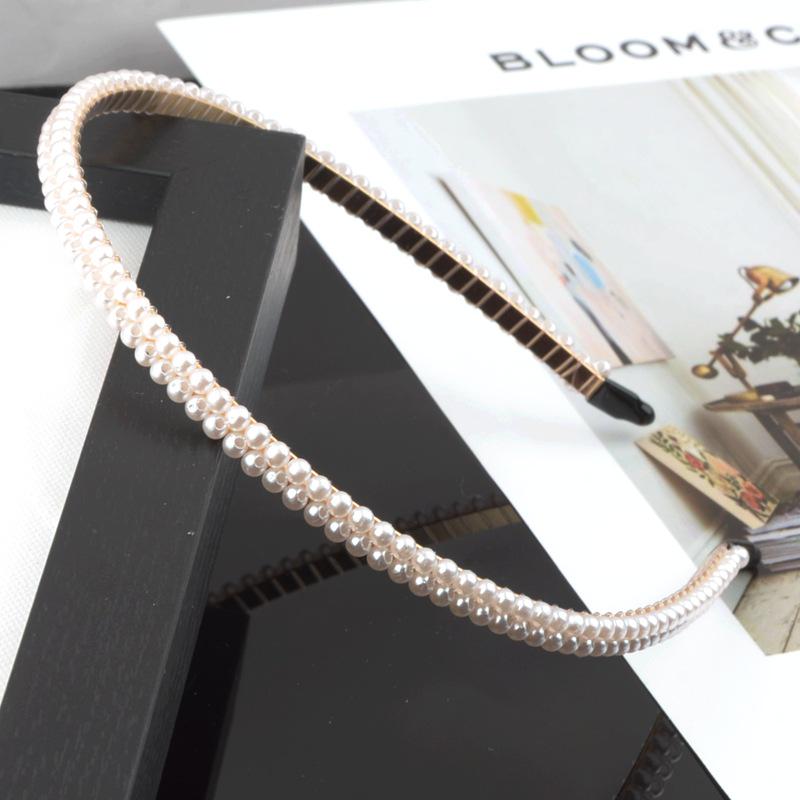 "Korean Style Pearl Bridal Headband - Handmade Fashion Accessory"