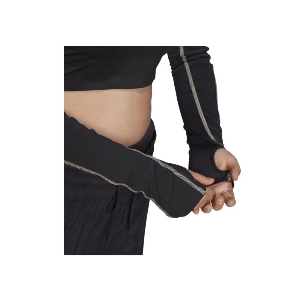 Adidas Stella McCartney Comfortable Long Sleeve Cropped Top Women tops Black GL4148