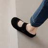 Krazing Pot Cow Suede Nubuck Spring Autumn Winter Flats Slip on Mules Women Keep Warm Fashion Girls Casual Shoes