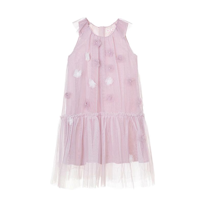 Fuluomi Girls' Floral Mesh Princess Dress