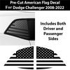 2Pcs For 2008-22 Dodge Challenger Distressed American Flag Window Decal Sticker