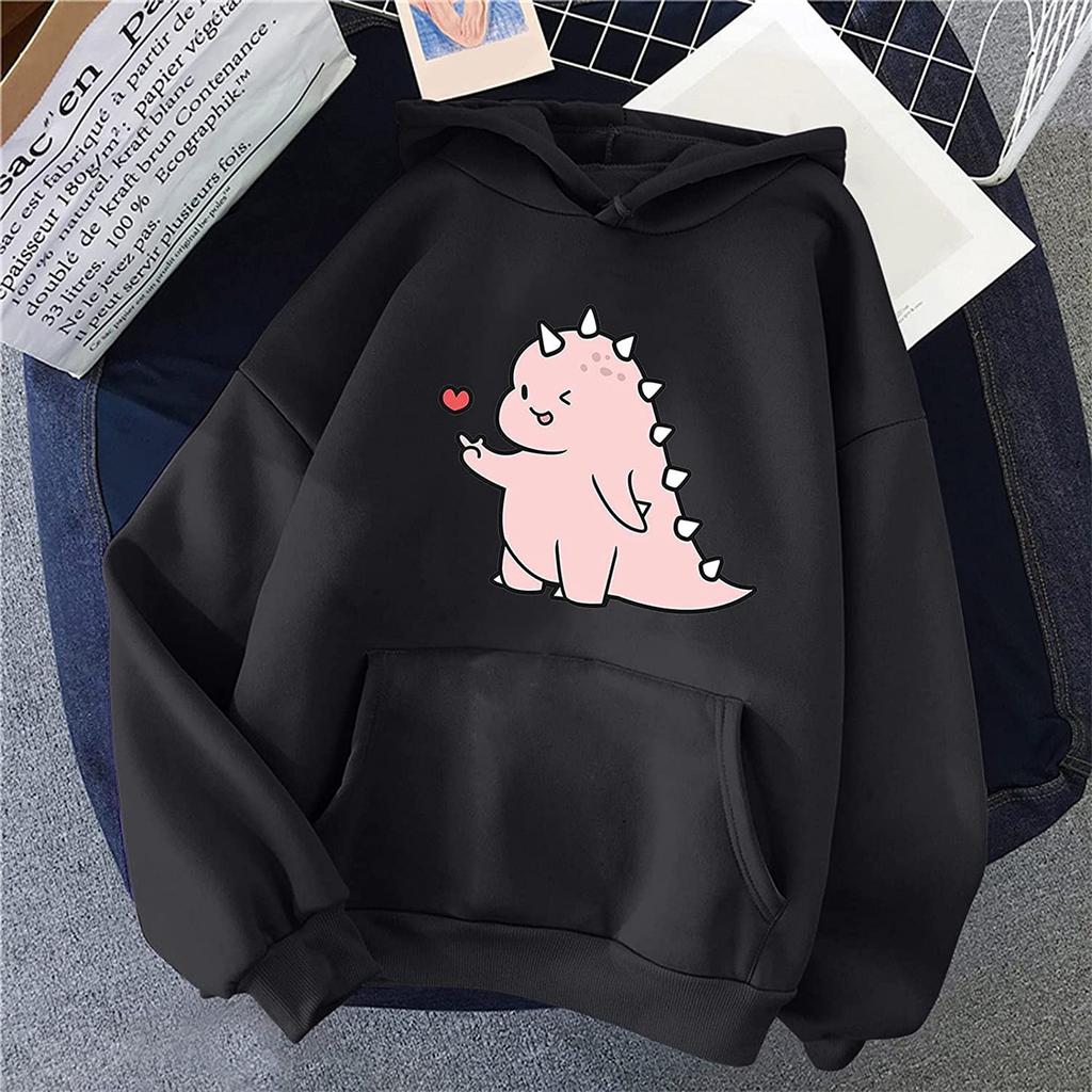 Dámská móda Ležérní Zábavný potisk mikina s kapucí Volný pulovr Sportovní topy