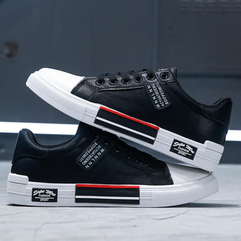 Fashion Men Sneaker Leather Men Canvas Shoes Autumn High-Top Casual Shoes for Men Non-Slip Male Flat Tenis Shoes Zapatillas Hombre Tenis
