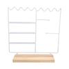 Wood Base Jewelry Display Stand with Detachable Funtion Earring Organizer for Tabletop Storage Home Shop Decoration