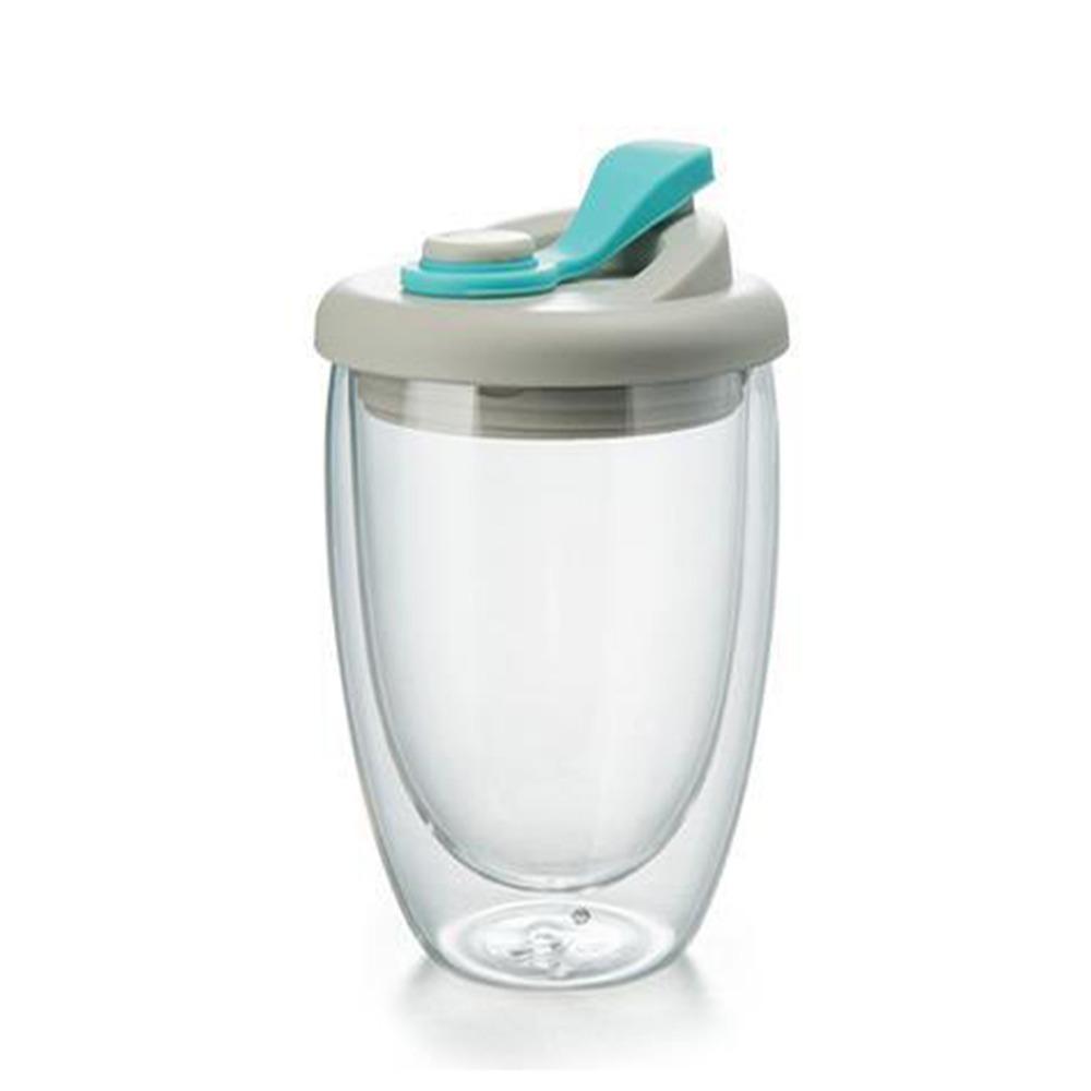 Leak-Proof Transparent Tumbler Cold/Heat Resistant Portable Water Cup Cute Glass Cup with Lid  Tea
