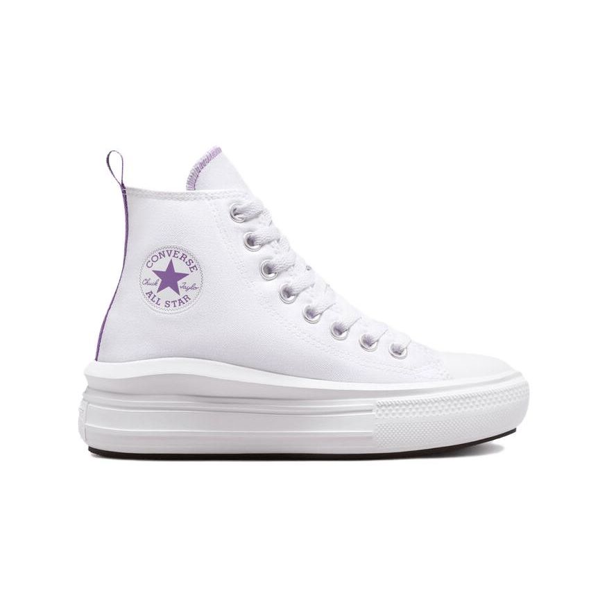 Converse Zapatillas Chuck Taylor All Star Move Platform GS Blanco Púrpura Pixel Niños A03667C