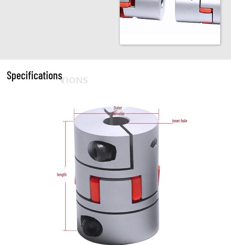 Stepper/Servo Motor High Torque Plum Blossom Coupling - Elastic Aluminum Alloy Connector
