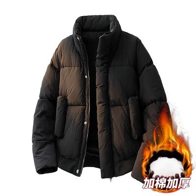 OO Thickened Cotton-padded Clothes for Men and Women, Winter Loose Cotton-padded Jackets, Bread Clothes, Short Stand-up Collar Cotton-padded Jackets.