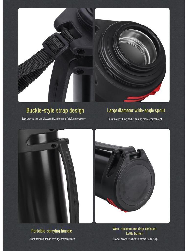 Hervidor de Viaje Aislado de Acero Inoxidable 304 - Botella de Agua Portátil de Gran Capacidad para Acampada al Aire Libre.