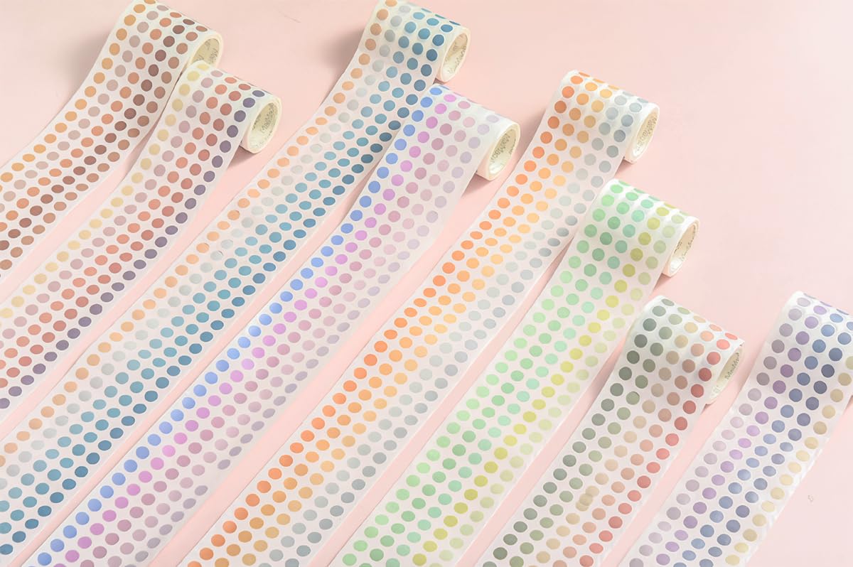 

PBM Набор 8 мм Милые Круглые Роликовые Маскировочные Украшения Ваcи 8 рулонов Наклейки, Лента, Лента, Наклейки, Точки,